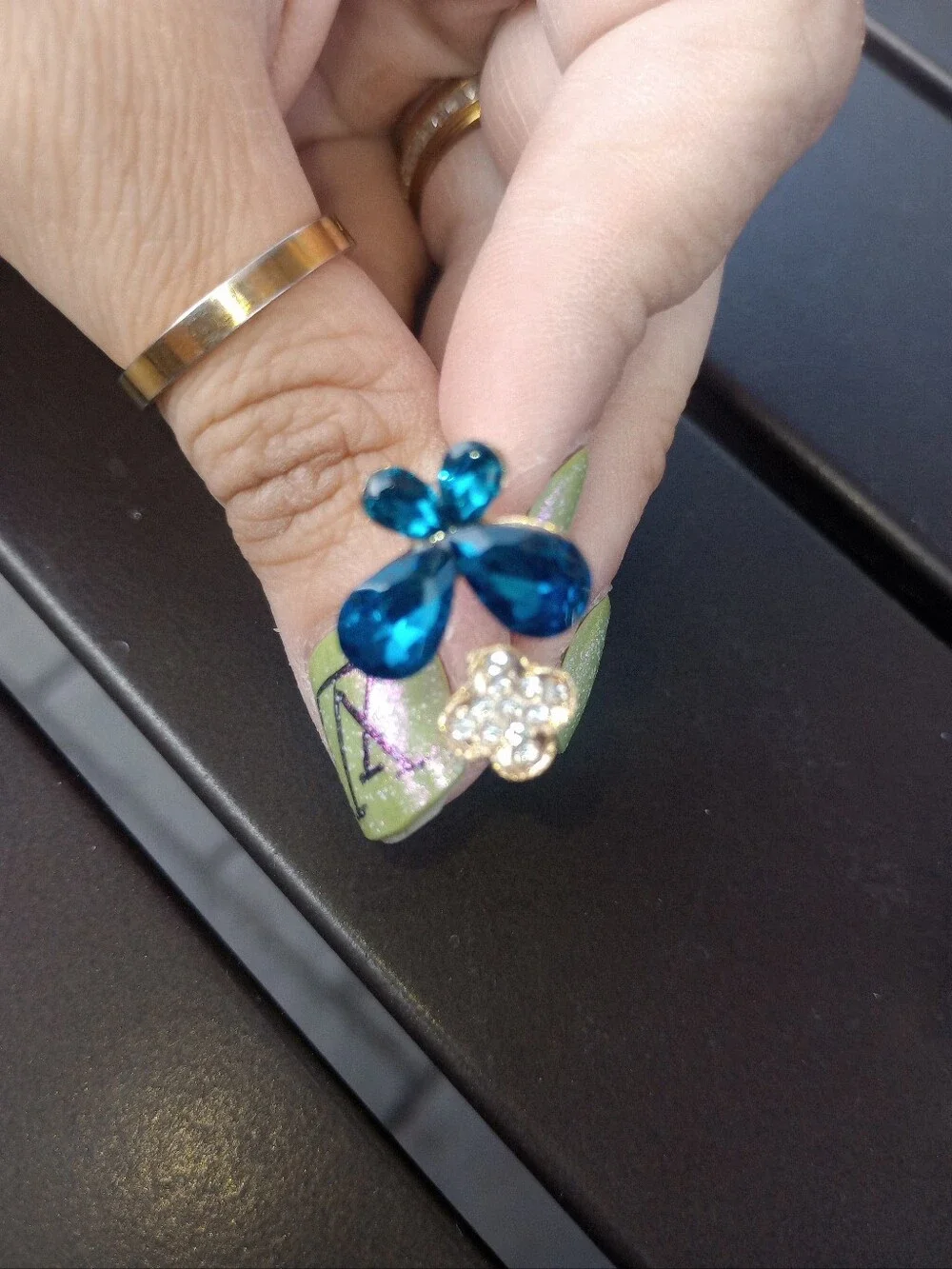 Gold Tone Butterfly Cuff Ring with Flower Accent- Pick One